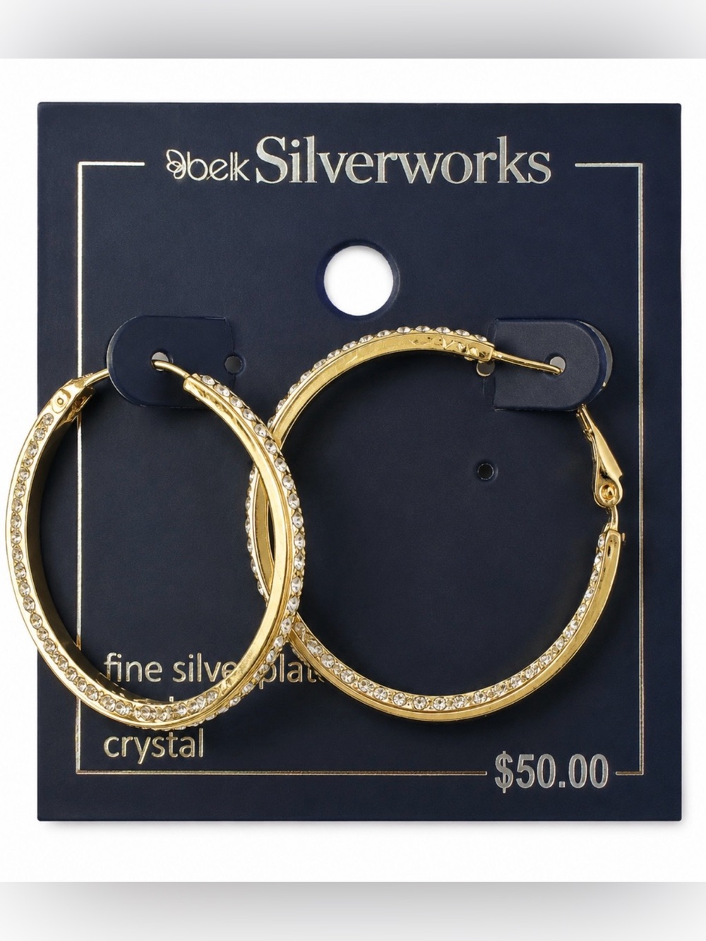 Gold Crystal Hoop Earrings